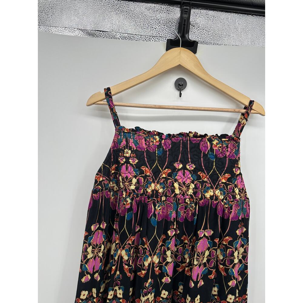 Anthropologie Women Quilted Dark Floral Boho Maxi Dress Size 2X Boho Long Summer - Picture 6 of 9